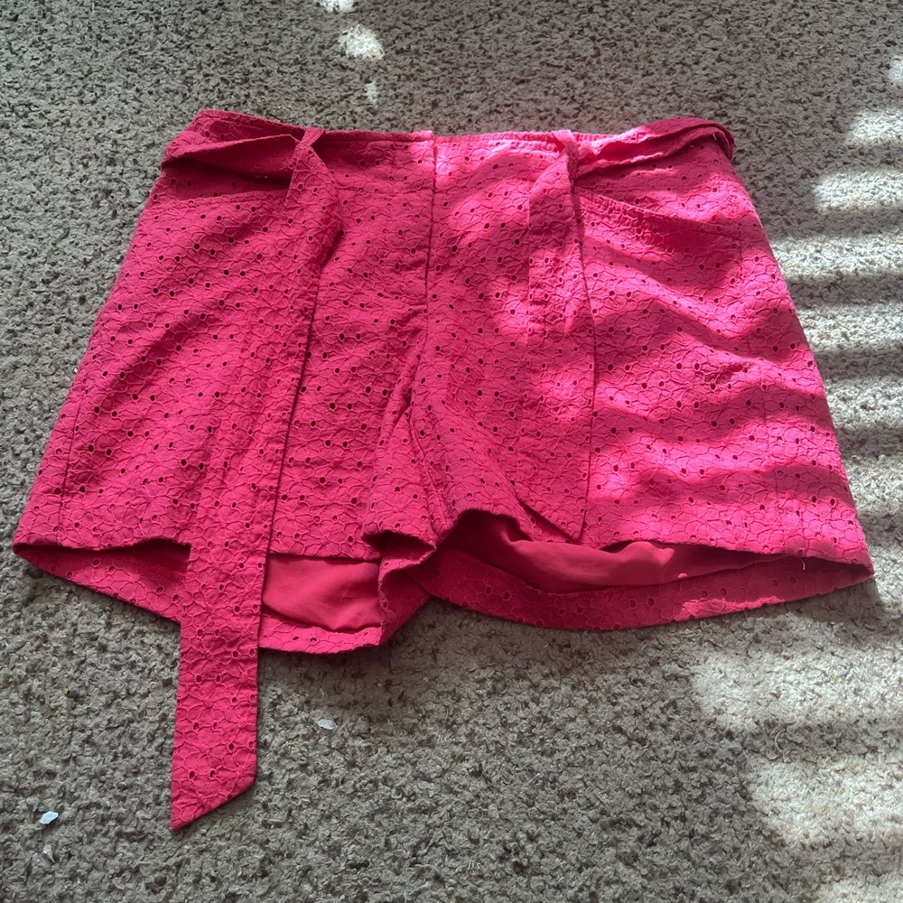 White House Black Market Red Lace Shorts